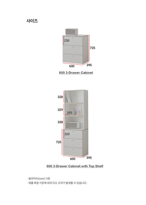 Ronan White 600 3-Drawer Cabinet (accept pre-order)