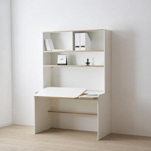 Ronan White Adjustable Desk with Upper Shelf (accept pre-order)