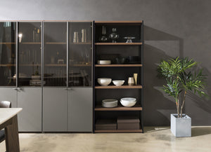 Join 800 5-level Wood Cabinet with Glass & Wood Door (accept pre-order)