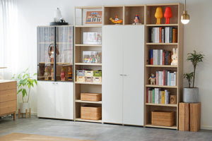 Join 800 5-level Wood Cabinet with Glass & Wood Door (accept pre-order)