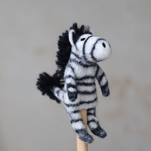 Felt Finger Puppet - Zebra