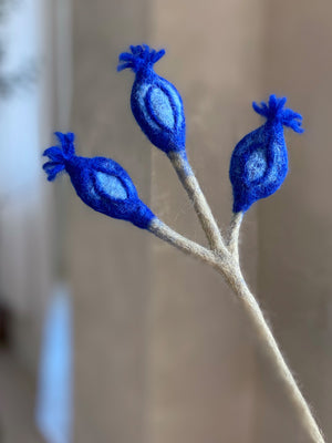 Felt Flower Blue Rosehip