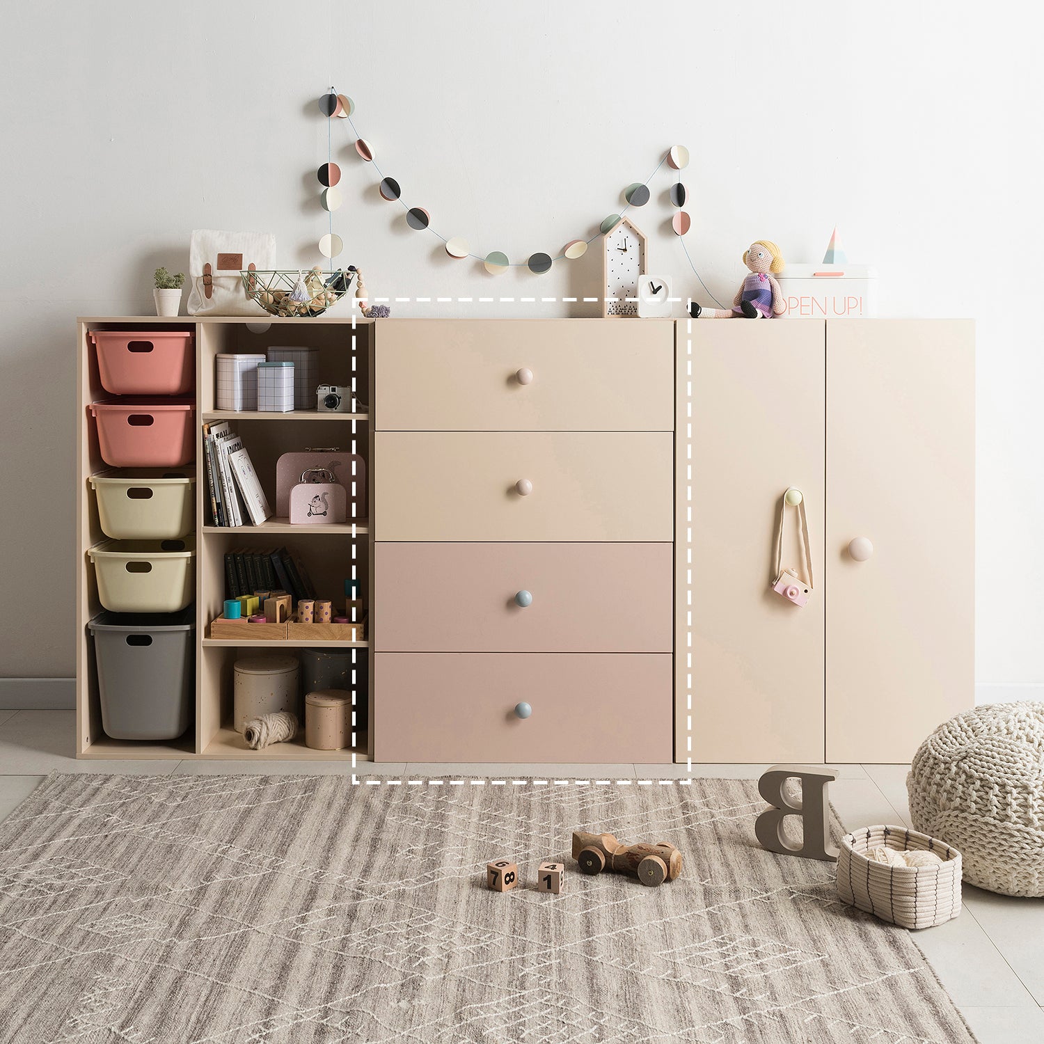 [凡購物以6折換購] TIDY UP 4-Level Drawer Cabinet Ivory/Pink (accept pre-order)