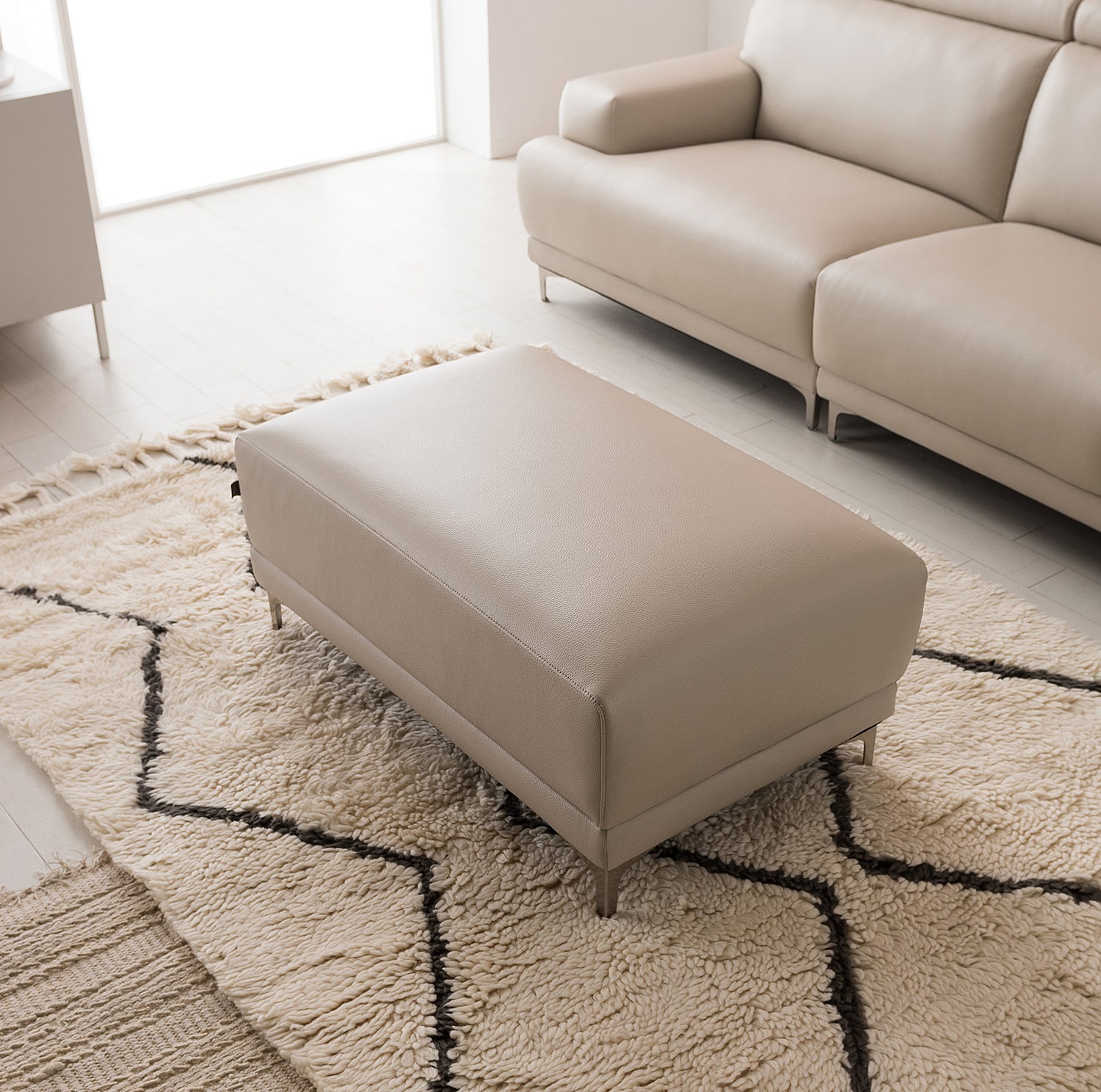 [Display Sale 50%off] Vallen Sofa PU 2-seater + Ottoman Set