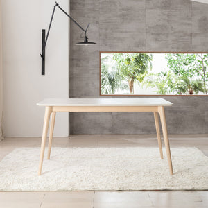 [Display Sale] Redova Dining Table 1400 White Top/ Natural Legs