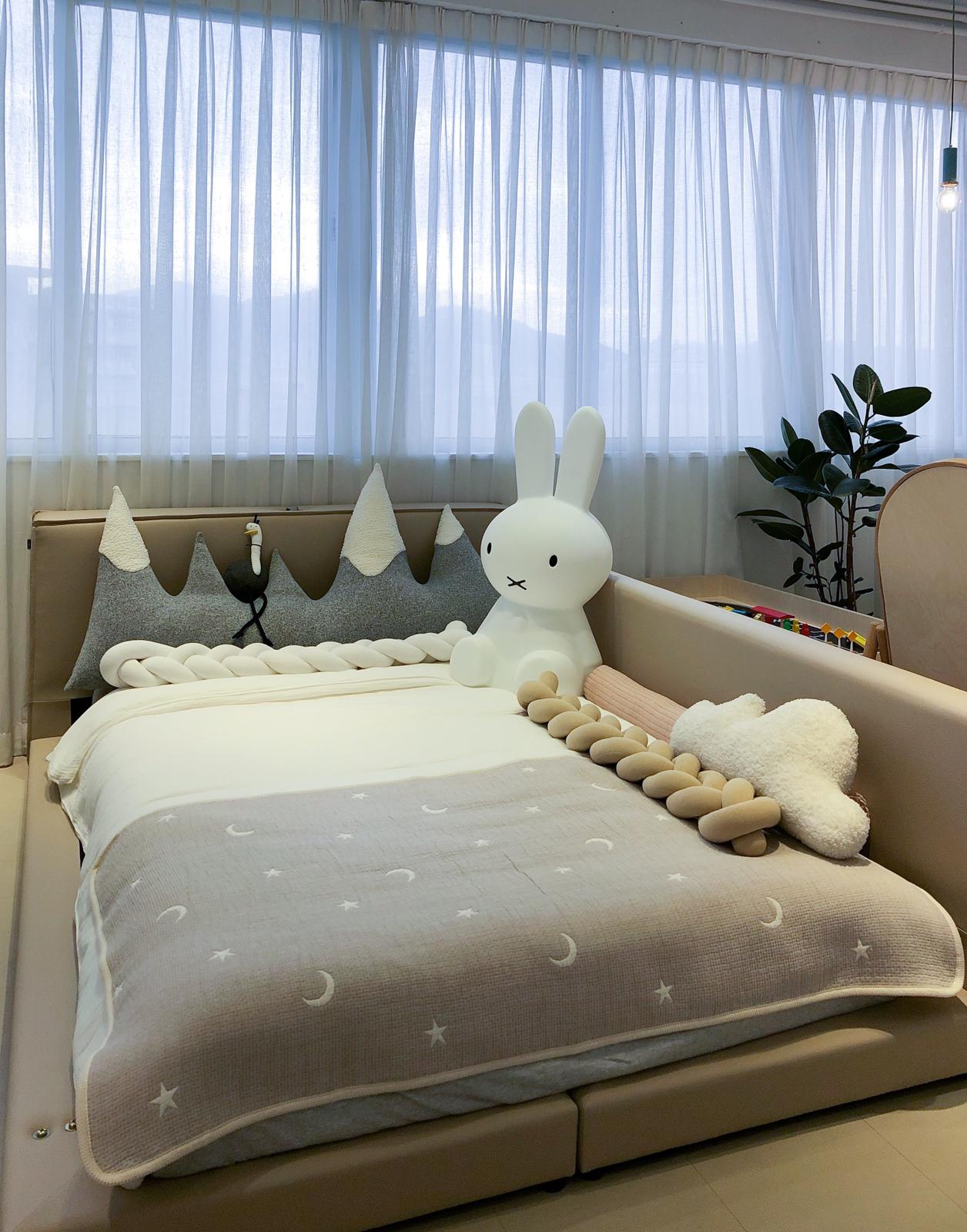 [Display Sale LAST ONE] New Tom Bumper Bed Q Beige