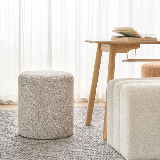 Aro Bouclé Round Stool S