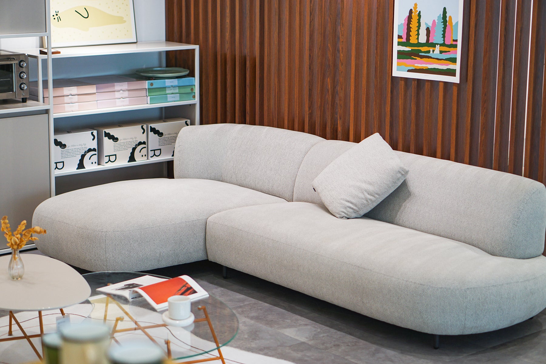 [Display Sale 59% off] Floche Sofa 4-seater Couch Type Ivory