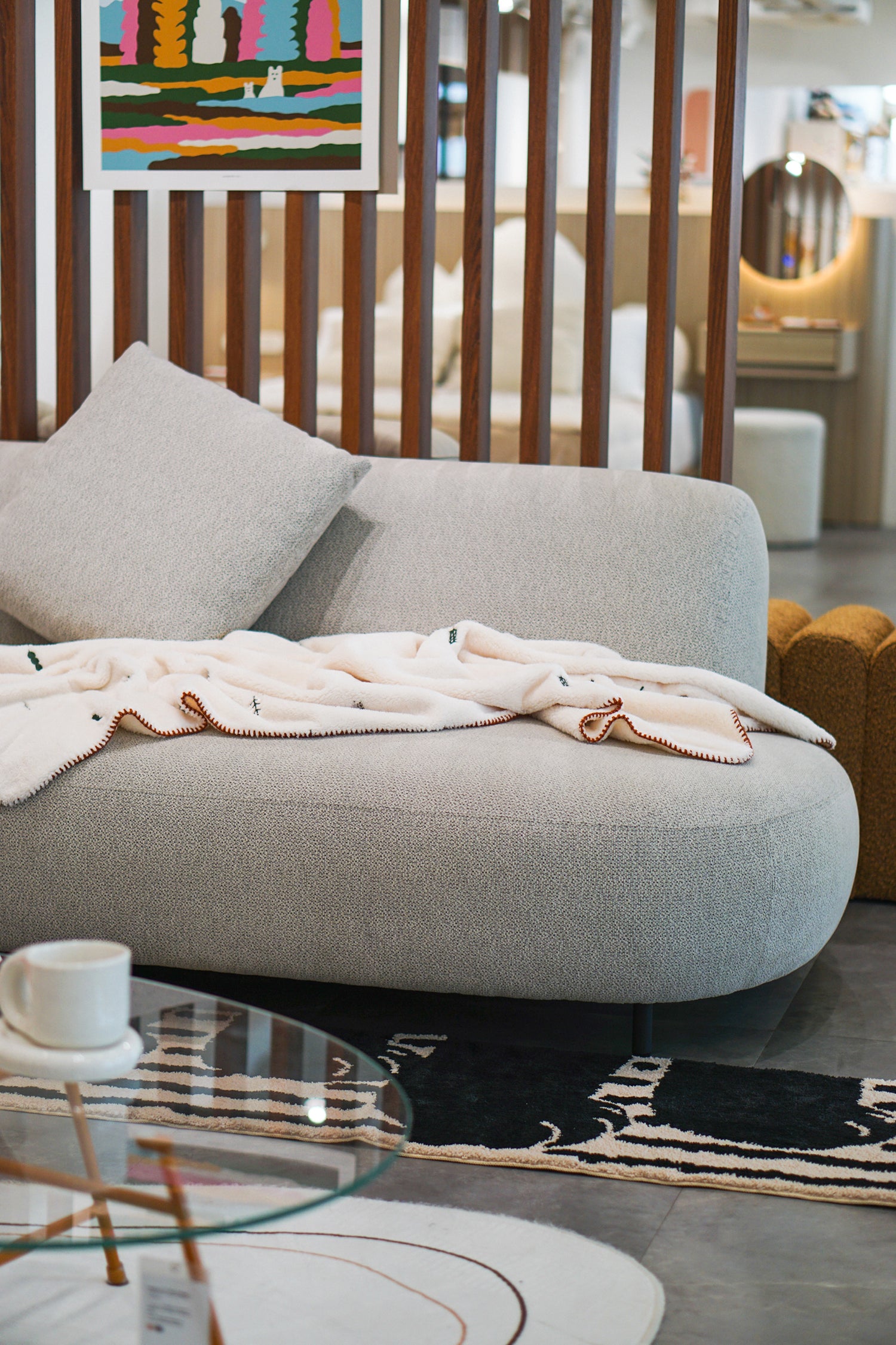 [Display Sale 59% off] Floche Sofa 4-seater Couch Type Ivory