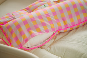 Vivid Check All-in-one Bedding Set Pink