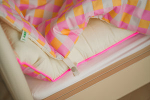 Vivid Check All-in-one Bedding Set Pink
