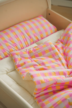 Vivid Check All-in-one Bedding Set Pink