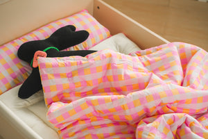 Vivid Check All-in-one Bedding Set Pink
