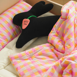 Vivid Check All-in-one Bedding Set Pink