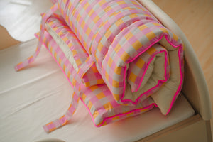 Vivid Check All-in-one Bedding Set Pink
