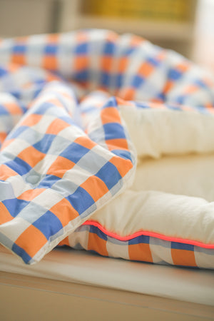 Vivid Check All-in-one Bedding Set Blue