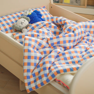 Vivid Check All-in-one Bedding Set Blue