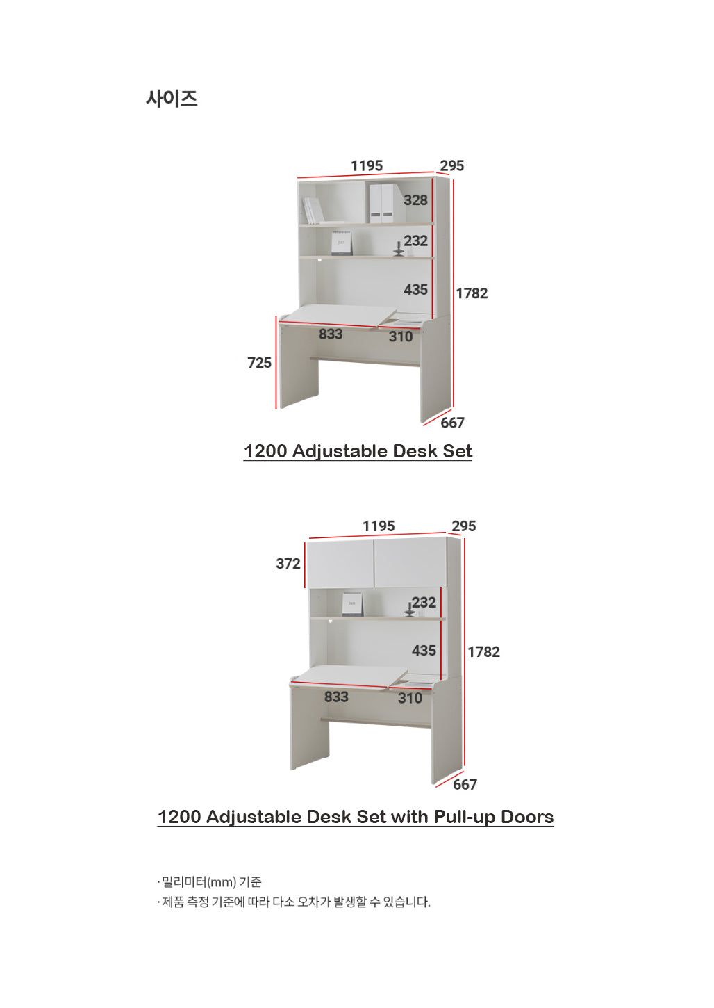 Ronan White Adjustable Desk with Upper Shelf (accept pre-order)