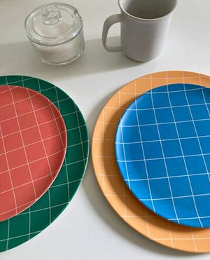 Blue Grid Side Plate