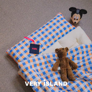 Vivid Check All-in-one Bedding Set Blue