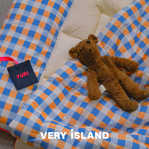 Vivid Check All-in-one Bedding Set Blue