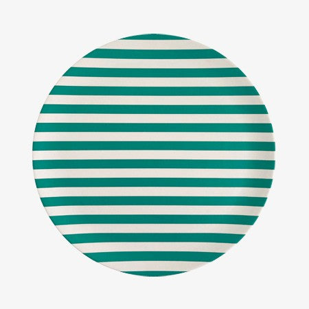 Green Stripe Dinner Plate