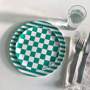 Green Check Side Plate