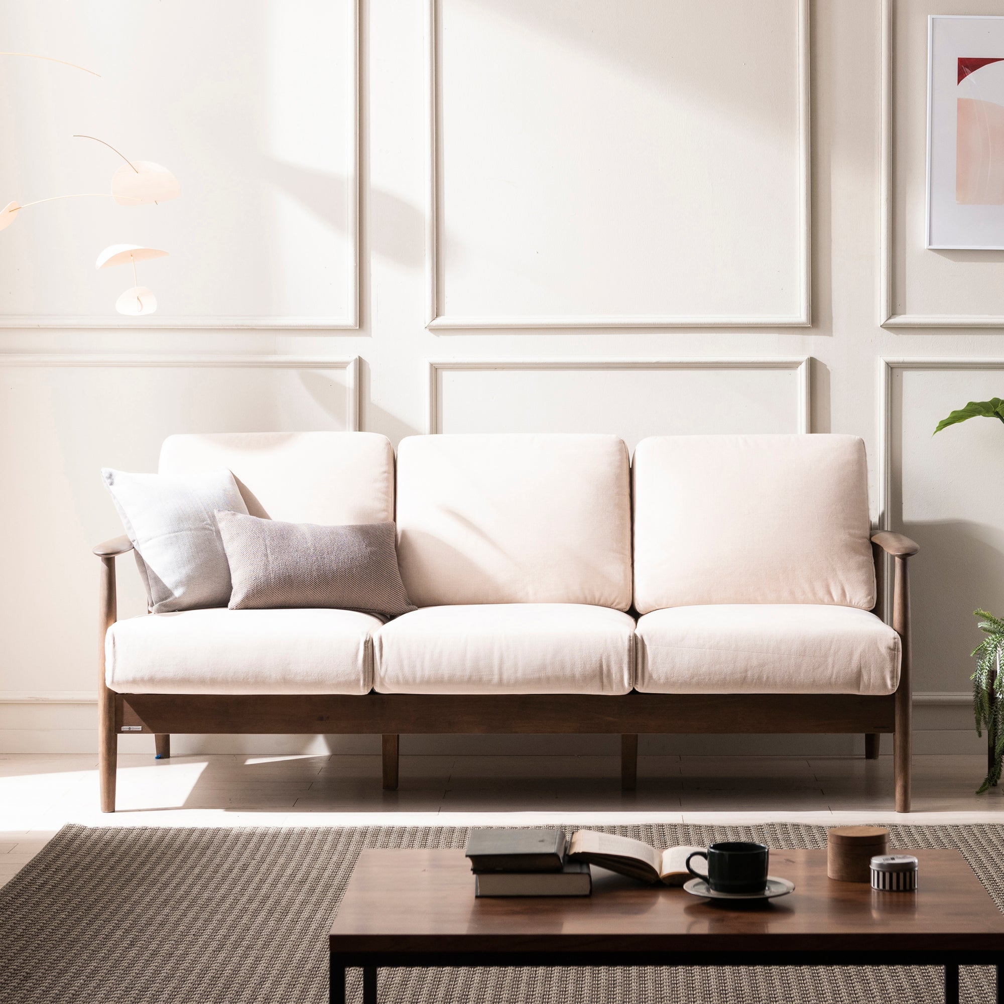 [Display Sale 50% off] New Tom Sofa 3-seater Walnut/ Beige