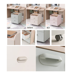 Ronan Normal Desk Oak + Trolley Set
