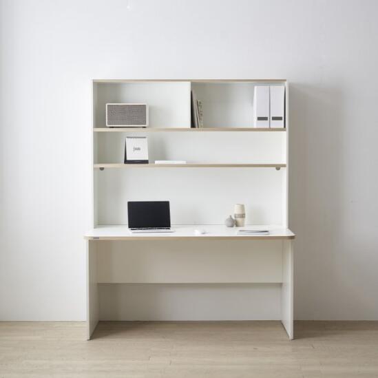 Ronan White Normal Desk with Upper Shelf (accept pre-order)