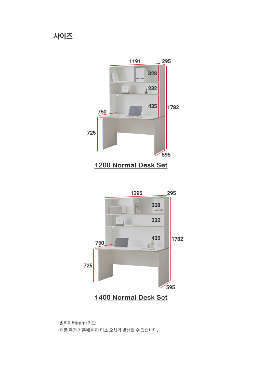 Ronan White Normal Desk with Upper Shelf (accept pre-order)