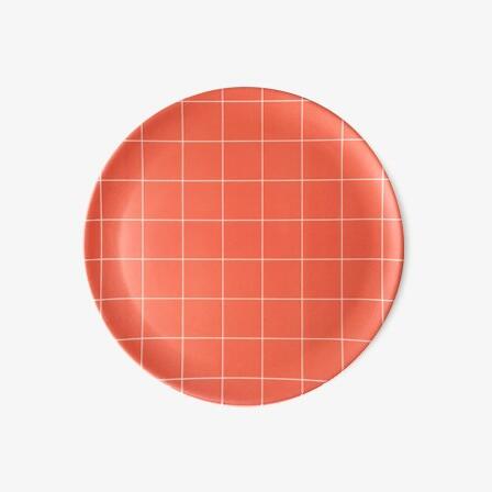 Red Grid Side Plate