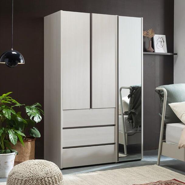 Toffee Wardrobe 1200 - Mirror/ Drawer Type (accept pre-order)