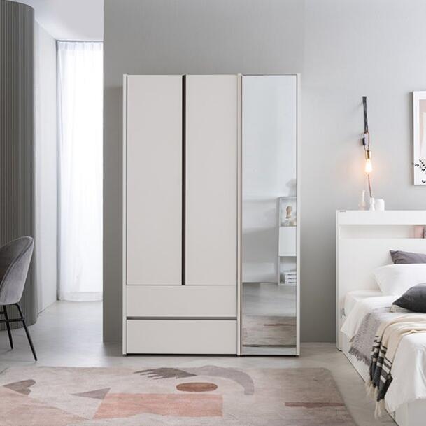 Toffee Wardrobe 1200 - Mirror/ Drawer Type (accept pre-order)