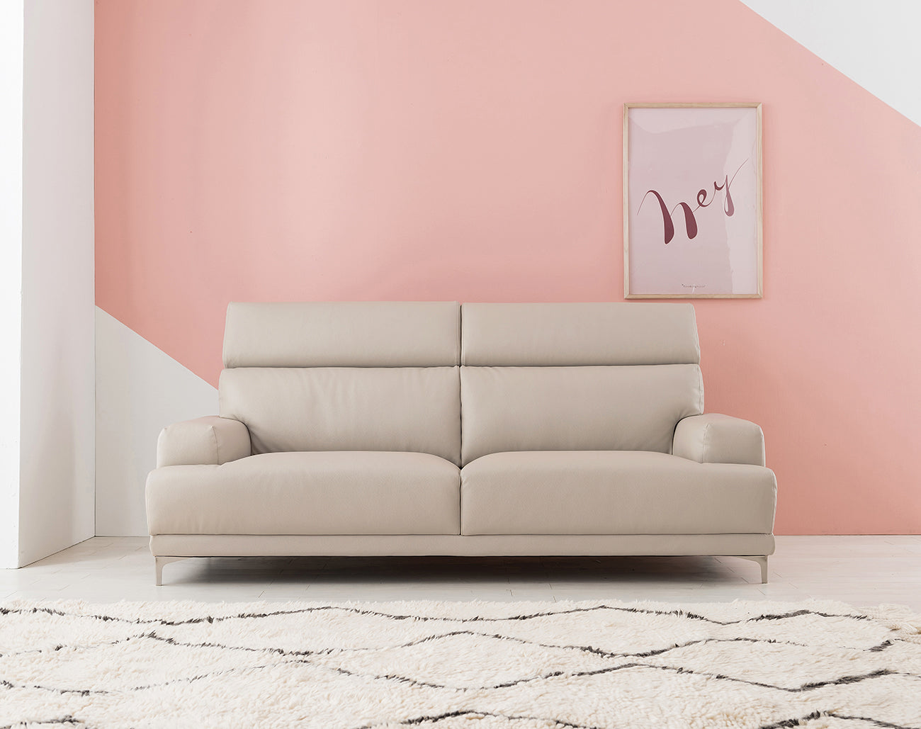 [Display Sale 50%off] Vallen Sofa PU 2-seater + Ottoman Set