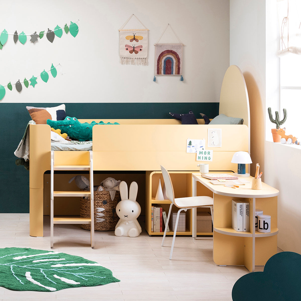 Moli Loft Bed with Bookshelf & Desk (accept pre-order)