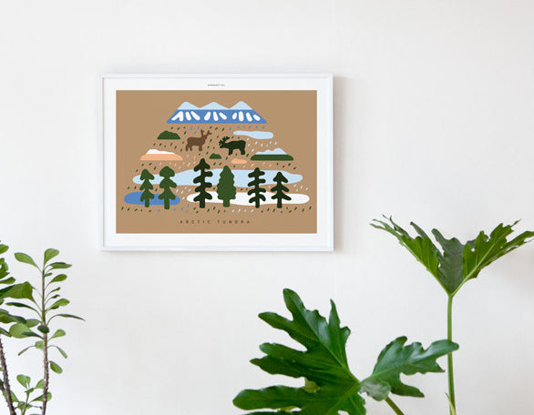 Arctic Tundra Poster in White Frame