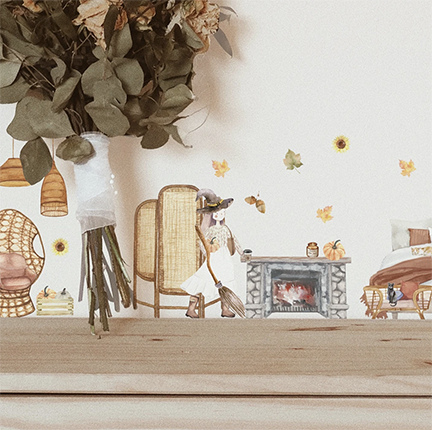 Easy Wall Sticker - Little Autumn Girl