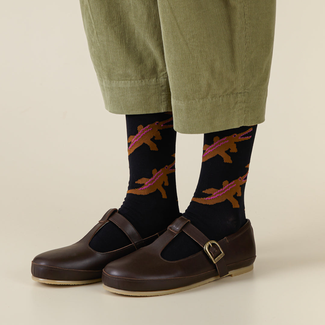 Socks - Crocodile Black