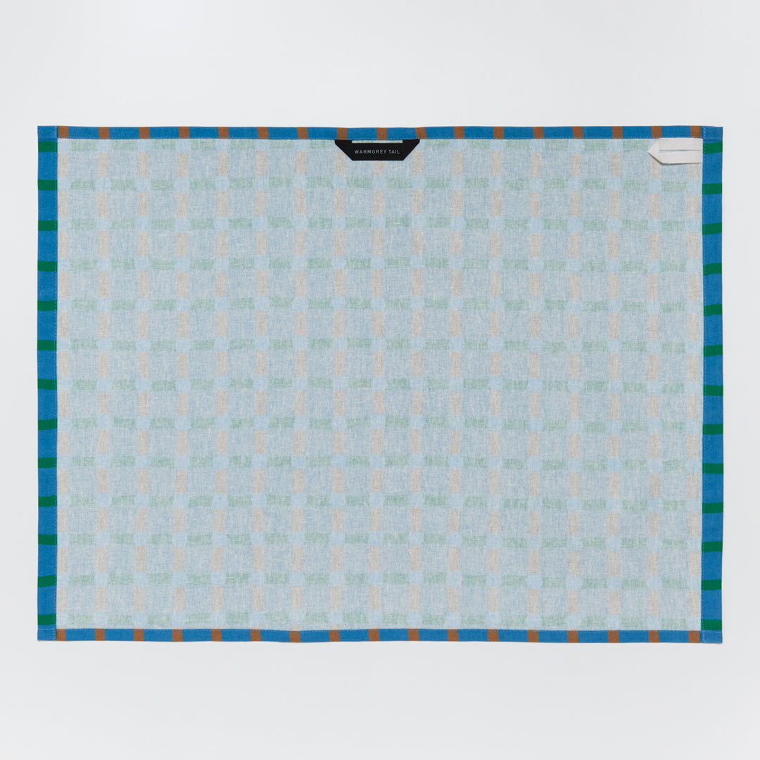 Dot Check Kitchen Cloth - Blue on Blue