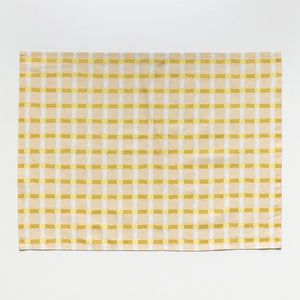 Dot Check Kitchen Cloth - Lemon on Beige