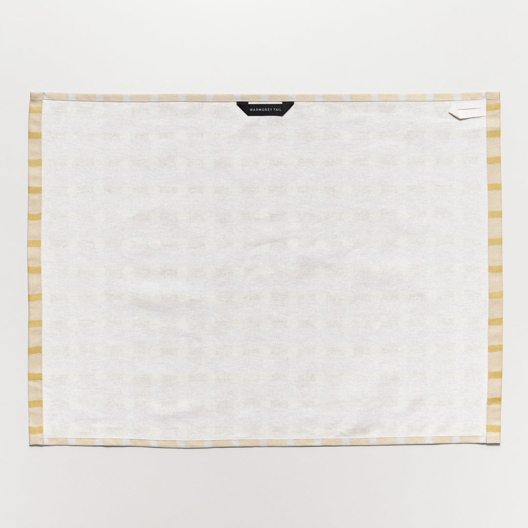 Dot Check Kitchen Cloth - Lemon on Beige