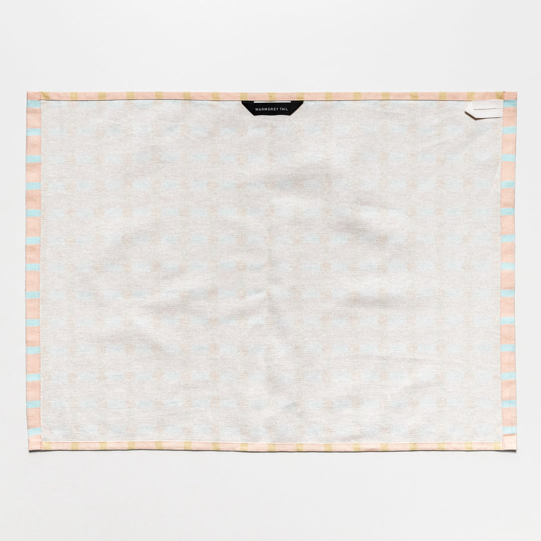 Dot Check Kitchen Cloth - Orange on Pink