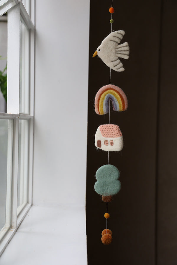 Felt House Hanging Pastel