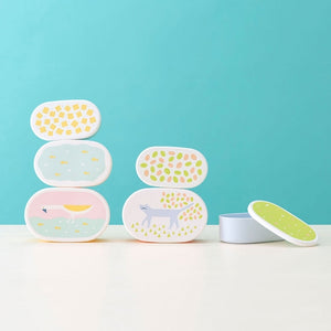 IROHA Cute Japanese Cat Oval Food Storage Box (set of 3)