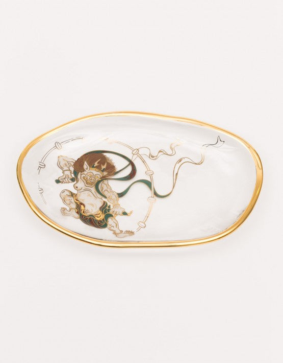 ISHIZUKA Thunder God and Wind God Glass Plate Set