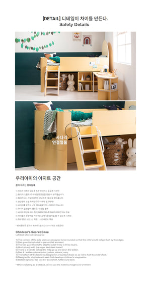 Moli Loft Bed with Bookshelf & Desk (accept pre-order)
