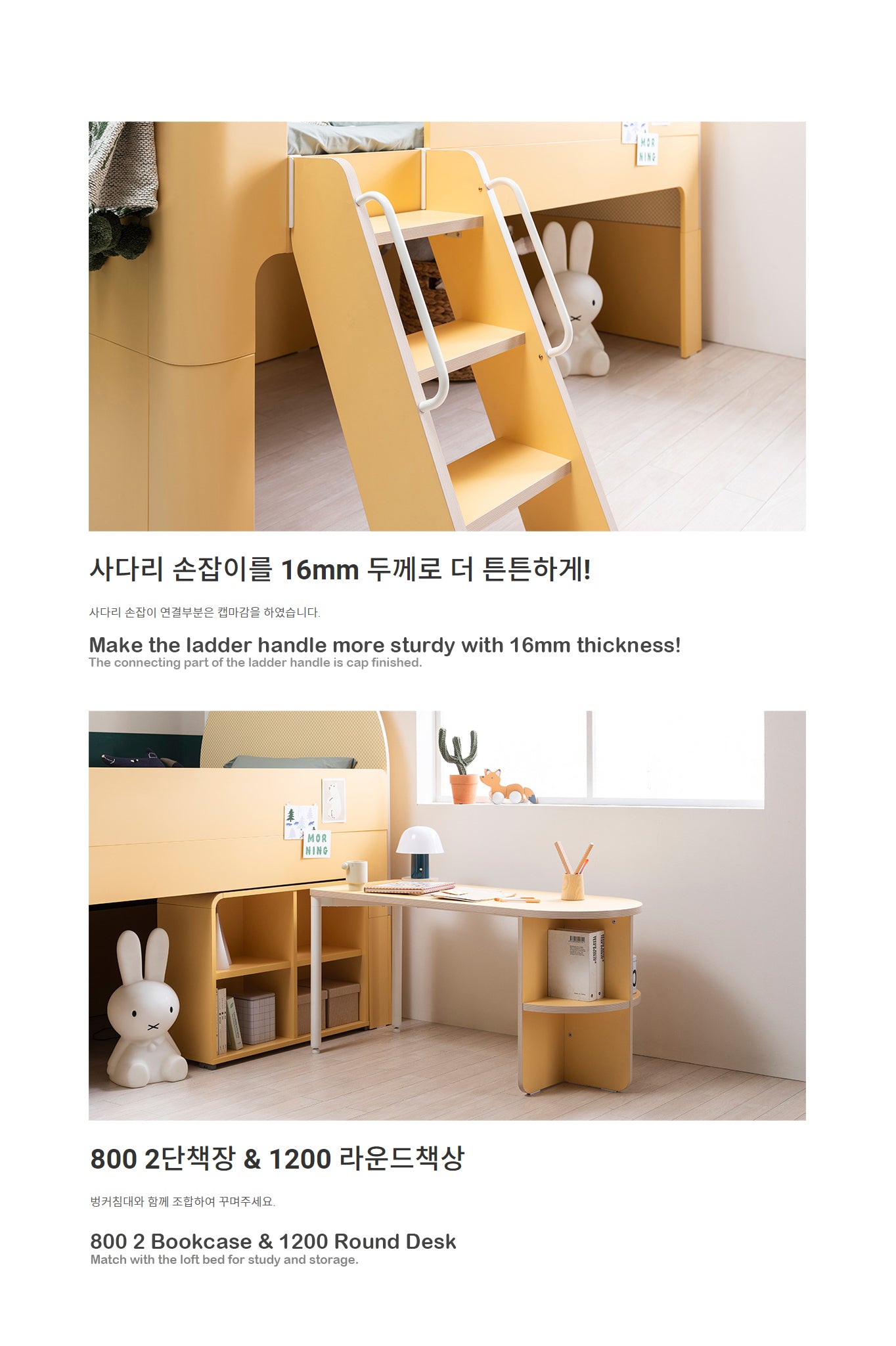 Moli Loft Bed with Bookshelf & Desk (accept pre-order)