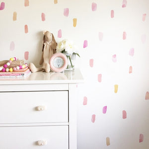 Easy Wall Sticker - Water Colour Paint Strokes Soft Pink