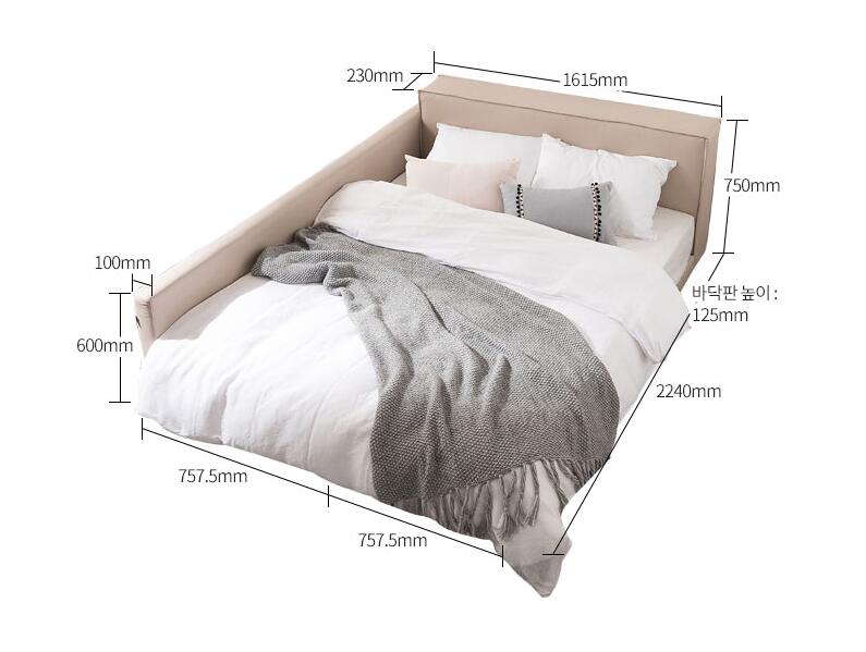 [Display Sale LAST ONE] New Tom Bumper Bed Q Beige